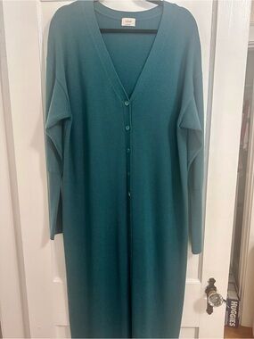 Aritzia Teal Maxi Button-Front Dress
